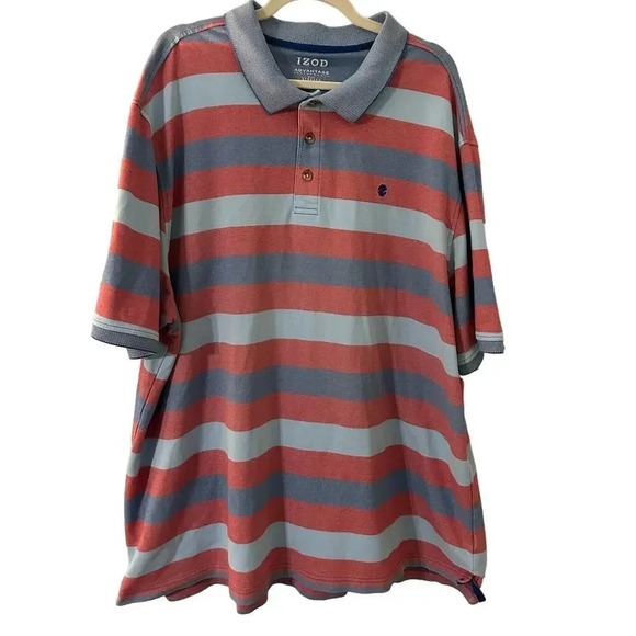 Izod Advantage Golf Shirt Size 4XLT Big Tall Performance Polo Stretch Striped - Picture 1 of 7
